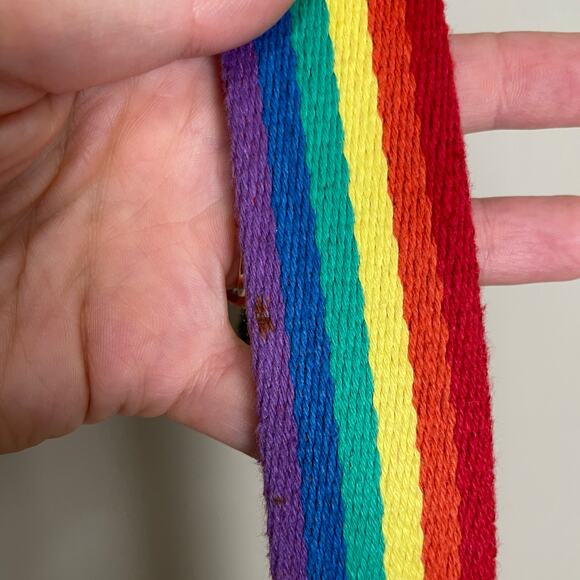 Rainbow Belt Brass Buckle Unisex Adjustable 44 Length Men's Women's - Picture 2 of 5